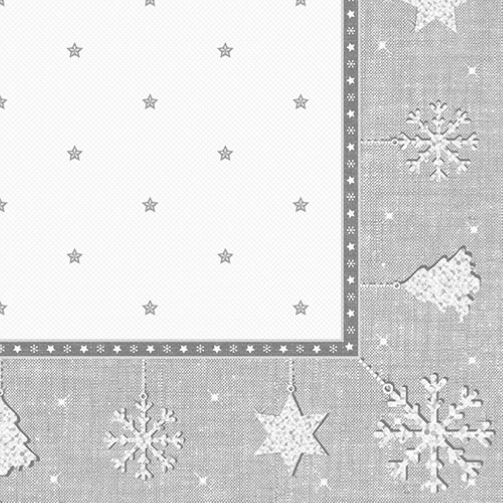 50 Servietten "ROYAL Collection" 1/4-Falz 40 cm x 40 cm silber "X-Mas"