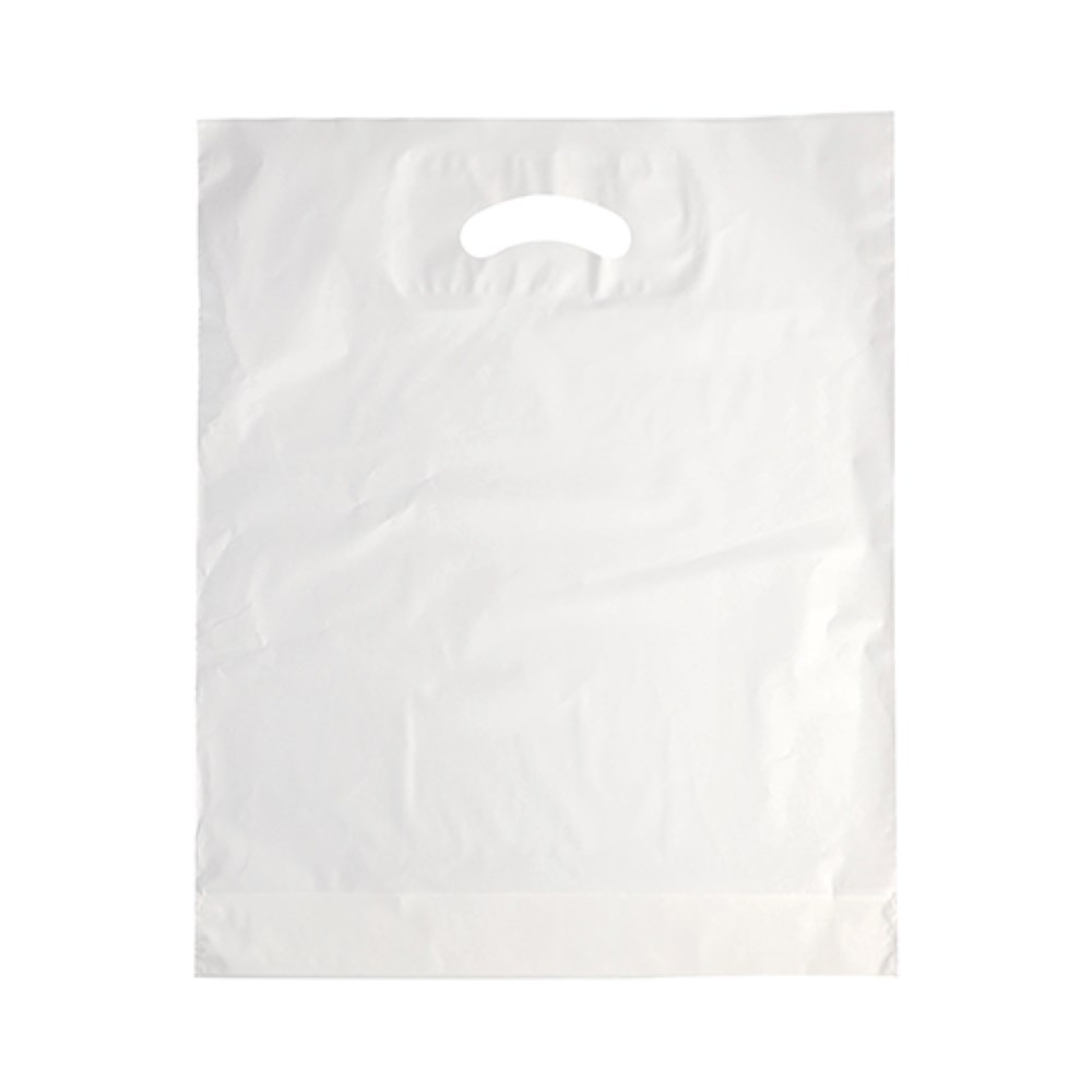 100 Griffloch-Tragetaschen, HDPE 44 cm x 36 cm x 9 cm weiss 100 Griffloch-Tragetaschen, HDPE 44 cm x 36 cm x 9 cm weiss