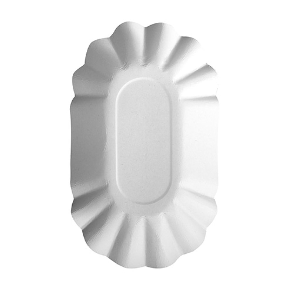 250 Schalen, Pappe "pure" oval 9 cm x 16 cm x 3 cm weiss