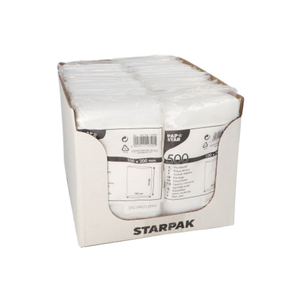 500 Flachbeutel, LDPE 20 cm x 10 cm transparent