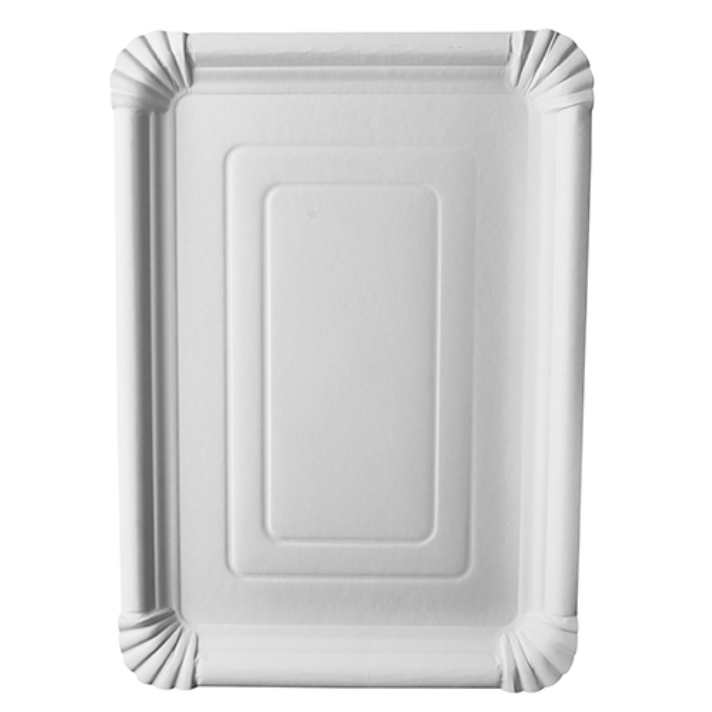 125 Teller, Pappe "pure" eckig 24 cm x 33 cm weiss