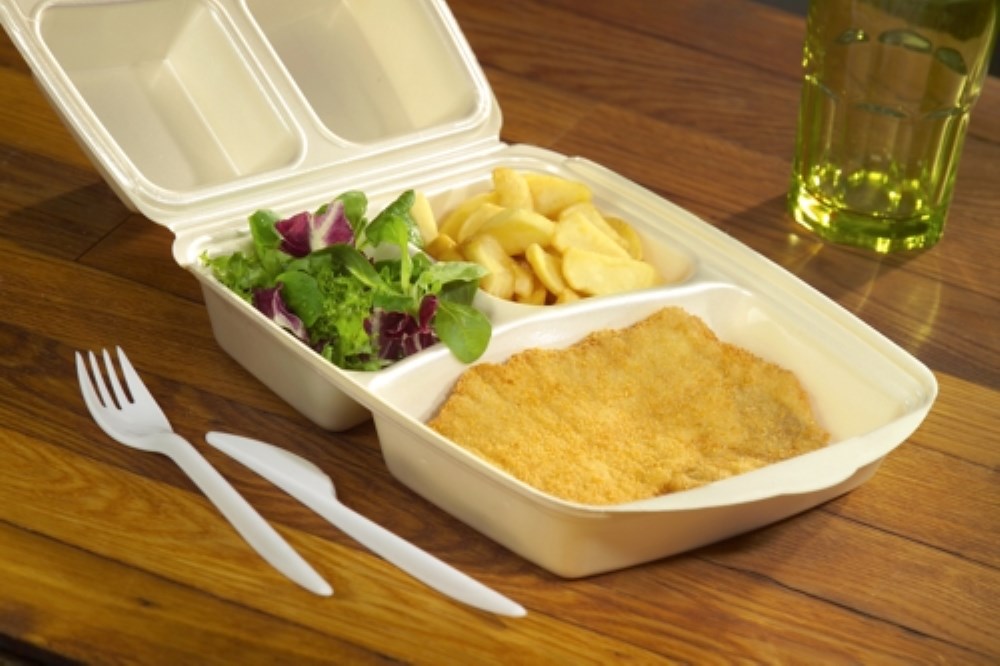 50 Menüboxen mit Klappdeckel, XPS 3-geteilt 7,5 cm x 22 cm x 28,5 cm beige laminiert 50 Menüboxen mit Klappdeckel, XPS 3-geteilt 7,5 cm x 22 cm x 28,5 cm beige laminiert