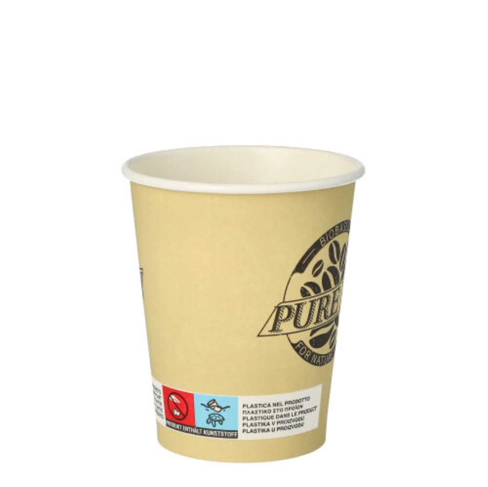 20 Trinkbecher, Pappe 0,2 l Ø 8 cm · 9,2 cm creme "Pure Joy"