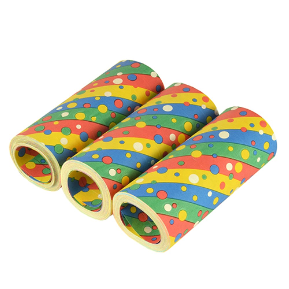 3 Riesenluftschlangen 15 m "Confetti" flammhemmend
