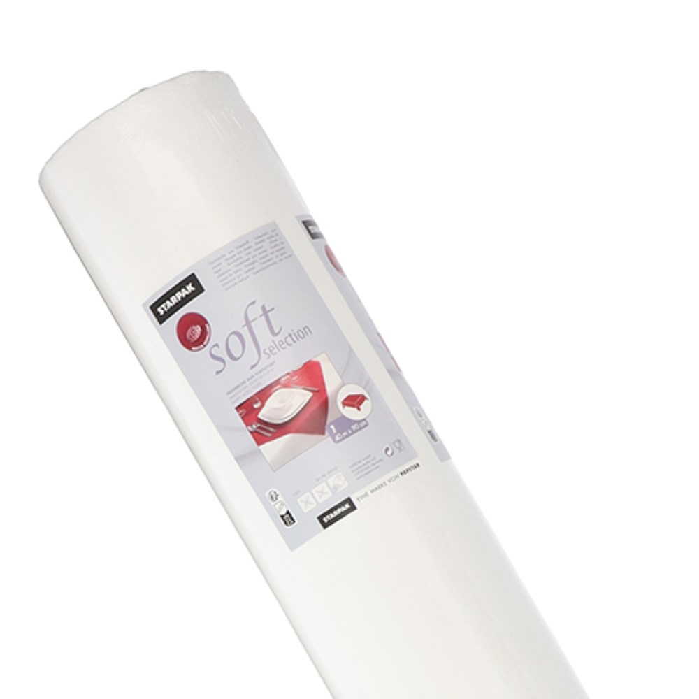 Tischdecke, stoffähnlich, Vlies "soft selection" 40 m x 0,9 m weiss Tischdecke, stoffähnlich, Vlies "soft selection" 40 m x 0,9 m weiss