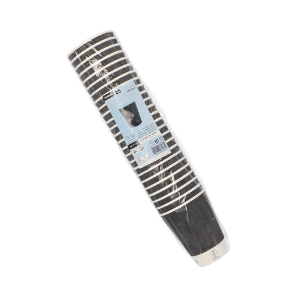 25 Trinkbecher, Pappe "To Go" 0,3 l Ø 9 cm · 11 cm schwarz Ripple Wall