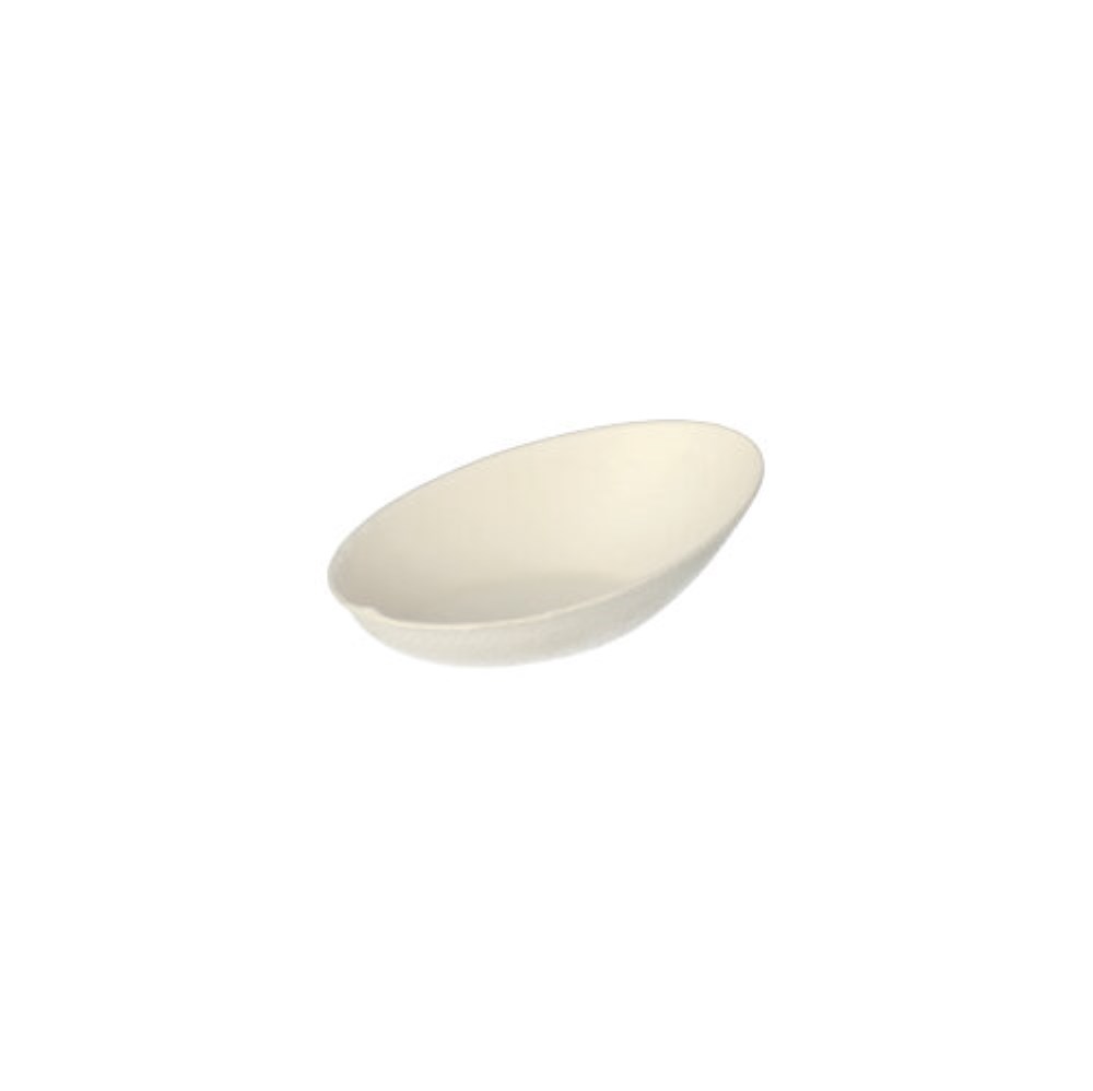 50 Fingerfood - Schalen, Zuckerrohr "pure" 20 ml 2,7 cm x 5 cm x 8 cm weiss "Egg"