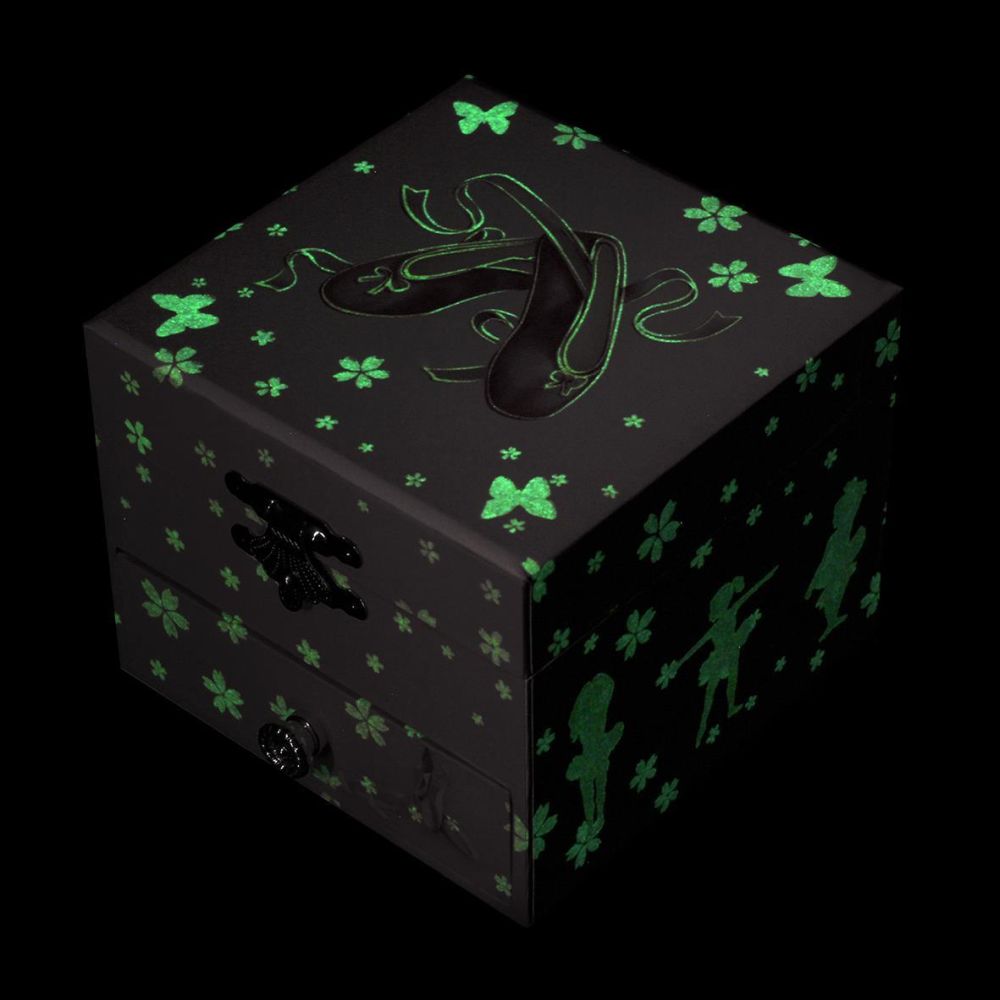 Phosphoreszierende Spieldose Tänzerin Rosa Schuhe Klein - Leuchtet in der Nacht Phosphoreszierende Spieldose Tänzerin Rosa Schuhe Klein - Leuchtet in der Nacht