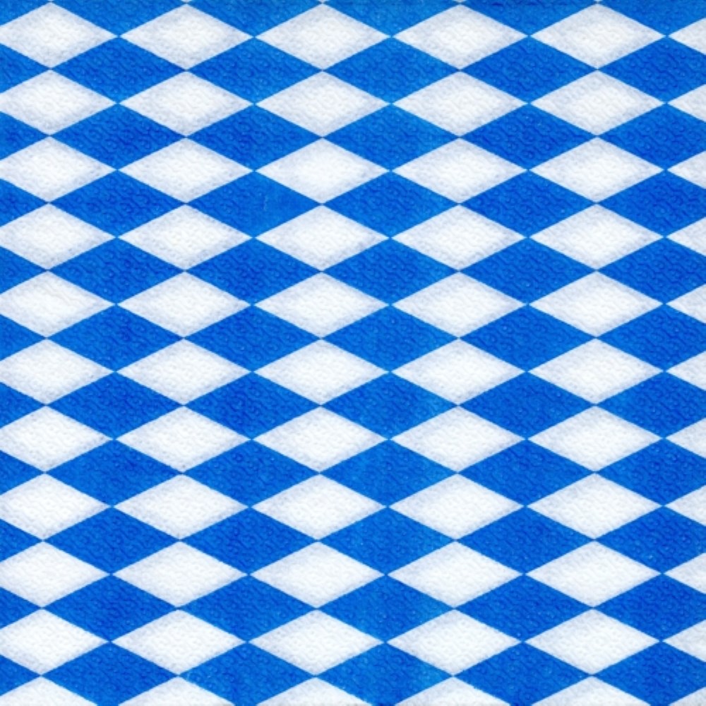 100 Servietten, 1-lagig 1/4-Falz 33 cm x 33 cm "Bayrisch Blau"