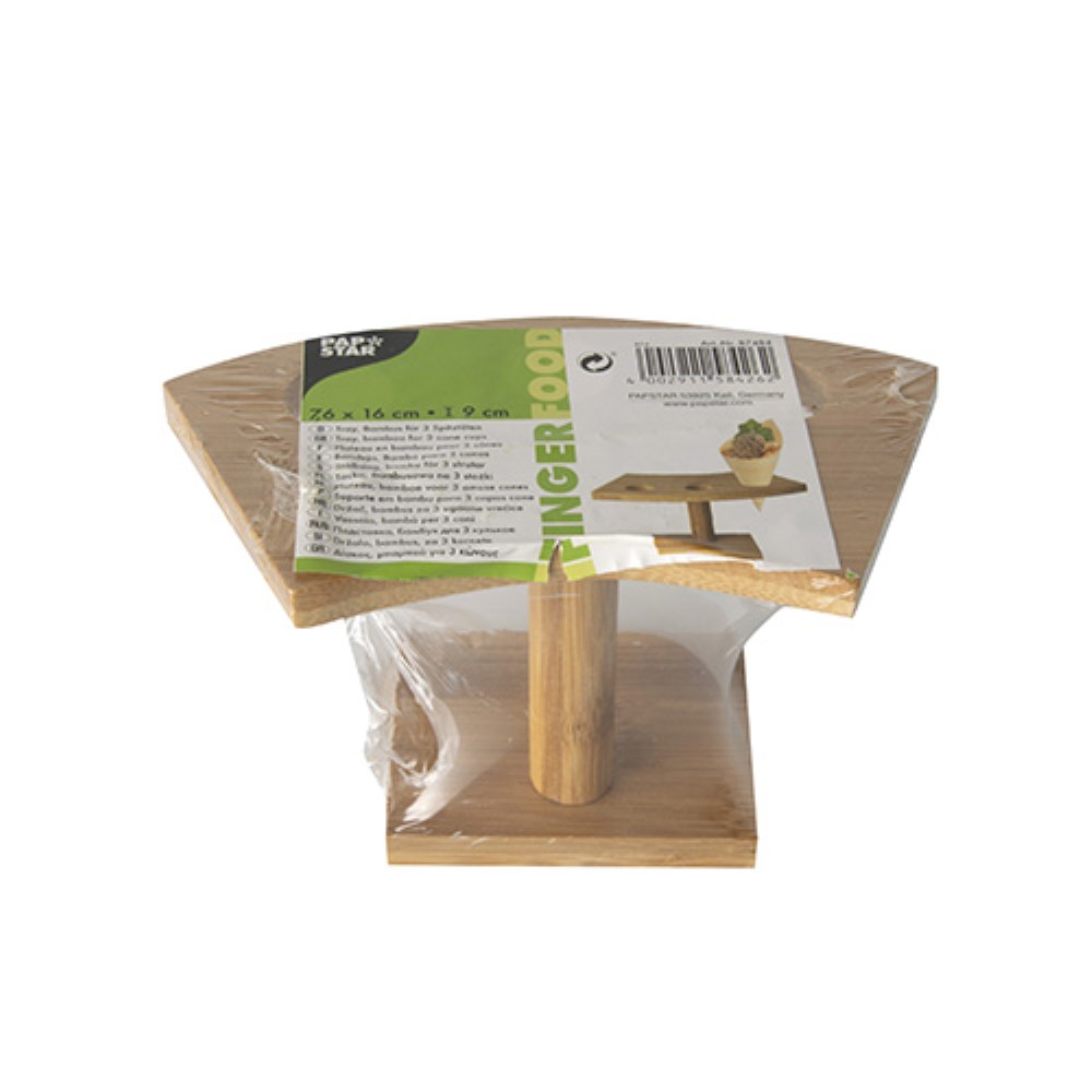 Tray, Bambus "pure" 9 cm x 16 cm x 7,6 cm für 3 Spitztüten