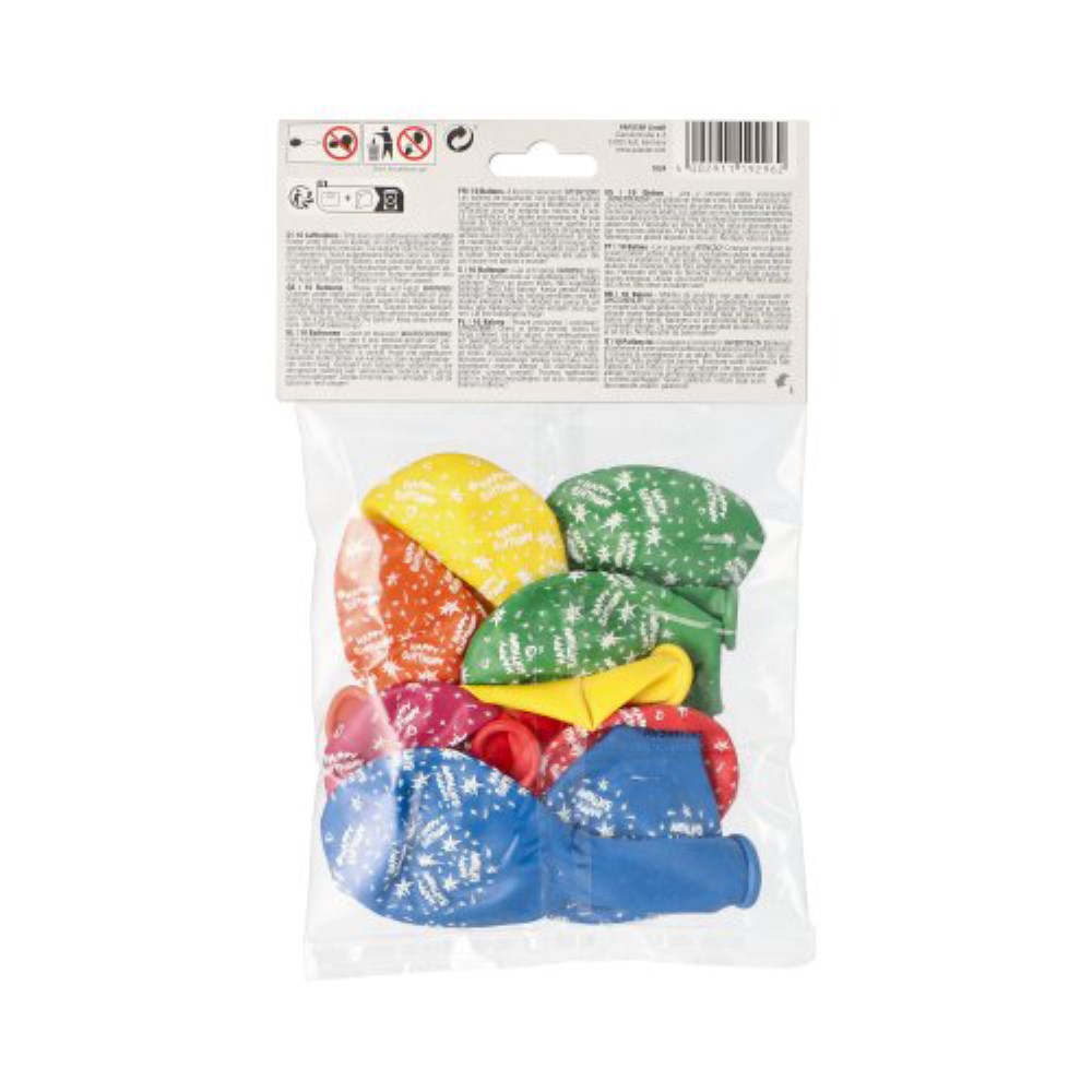 10 Luftballons Ø 29 cm farbig sortiert "Happy Birthday"