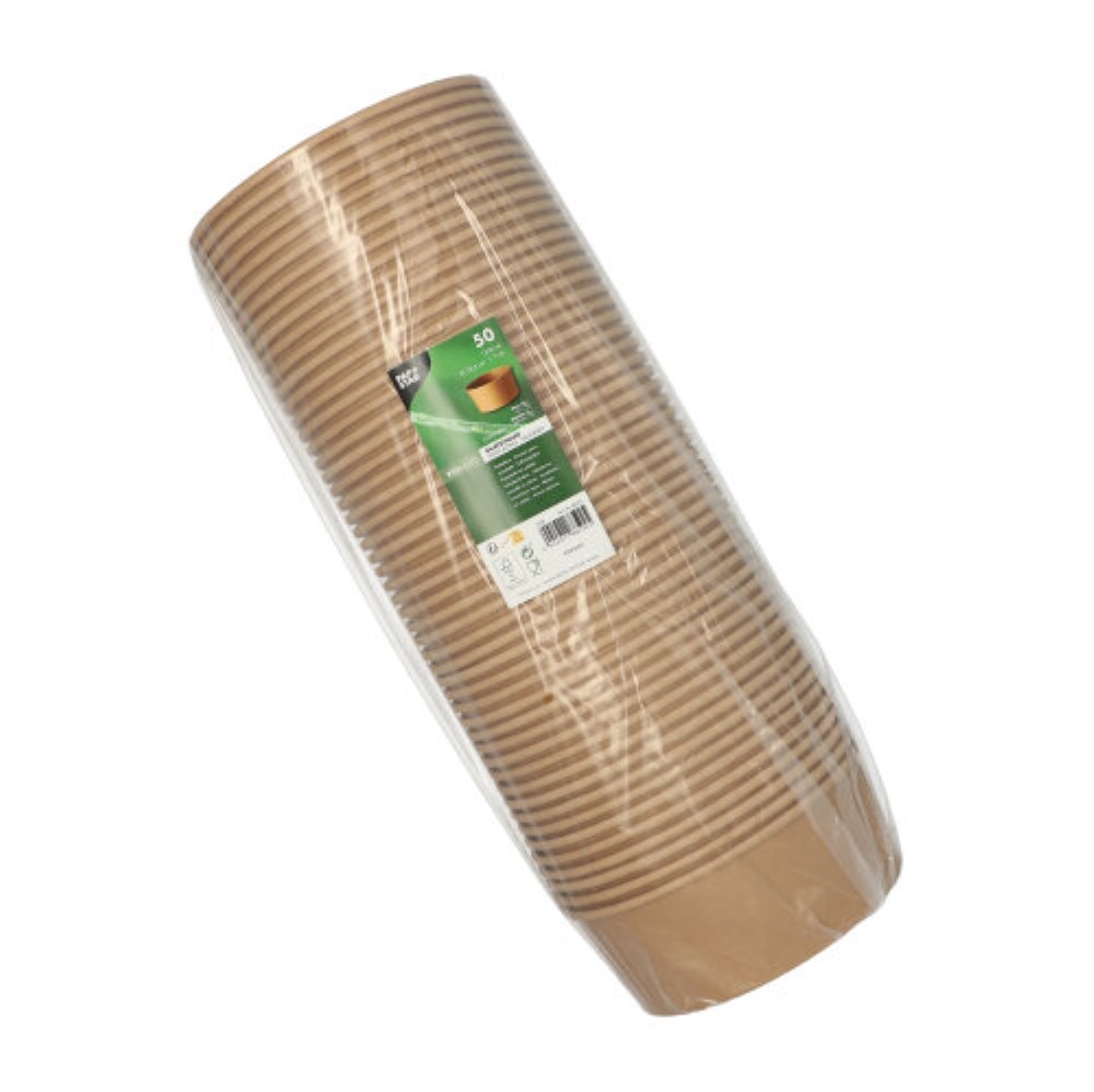 50 Salatschalen, Pappe rund 1300 ml Ø 18,4 cm · 7 cm braun