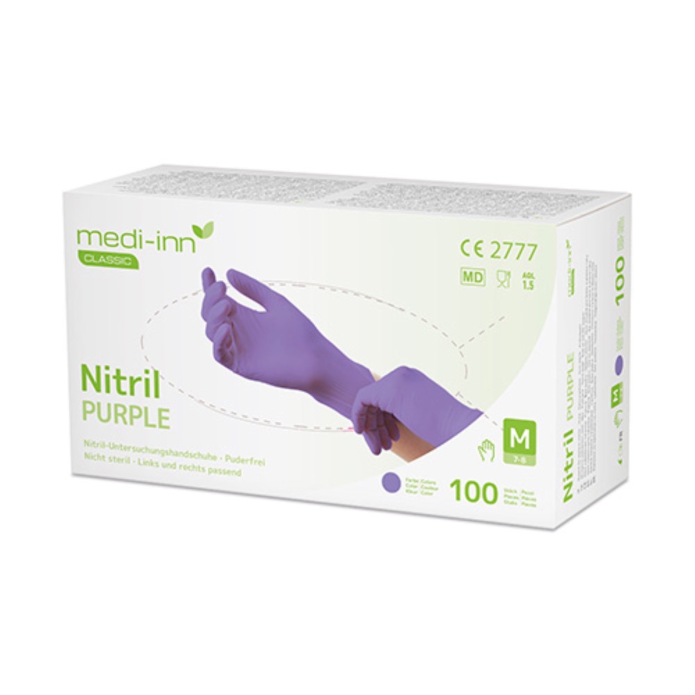 100 "Medi-Inn Classic" Handschuhe, Nitril puderfrei lila "Nitril Purple" Größe: M