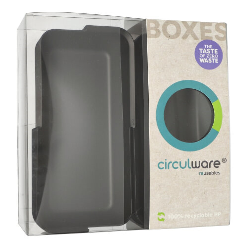 12 "Circulware" Mehrweg-Schalen Mix & Match eckig 4,7 cm x 11,7 cm x 23,4 cm schwarz