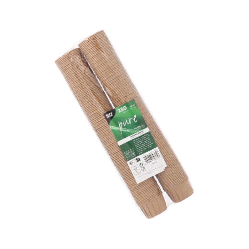 250 Dressingbecher, Papier "pure" 35 ml Ø 5 cm · 3,1 cm braun