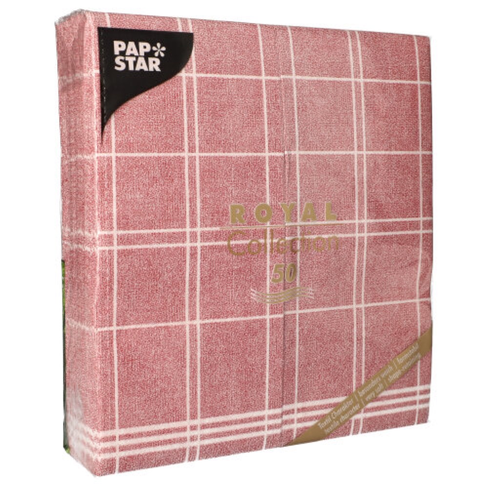 50 Servietten "ROYAL Collection" 1/6-Falz 48 cm x 33 cm bordeaux "Kitchen Craft"