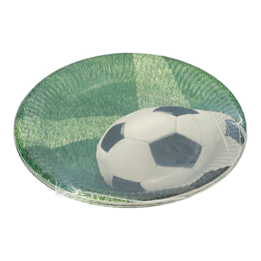 10 Teller, Pappe rund Ø 23 cm "Football"