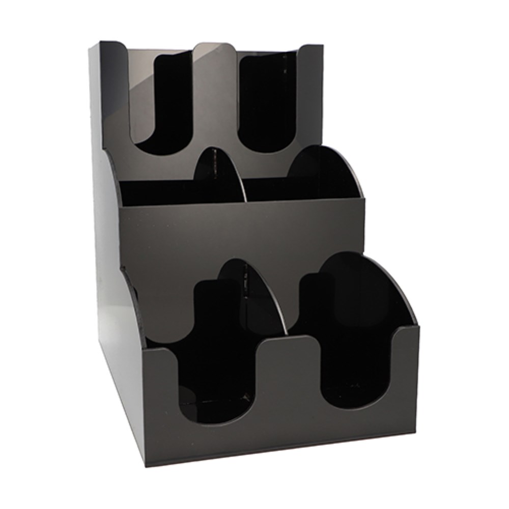 Spender für Trinkbecher und Deckel "To Go" 31 cm x 30,5 cm x 21 cm schwarz Spender für Trinkbecher und Deckel "To Go" 31 cm x 30,5 cm x 21 cm schwarz