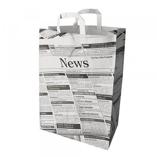 50 Tragetaschen, Papier 44 cm x 32 cm x 17 cm "Newsprint" mit Tragegriff
