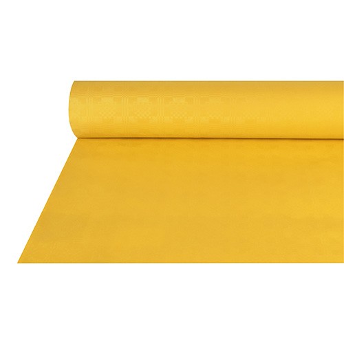 Papiertischtuch mit Damastprägung 50 m x 1 m gelb