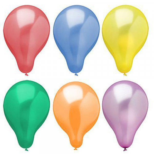 25 Luftballons Ø 25 cm farbig sortiert "Metallic"