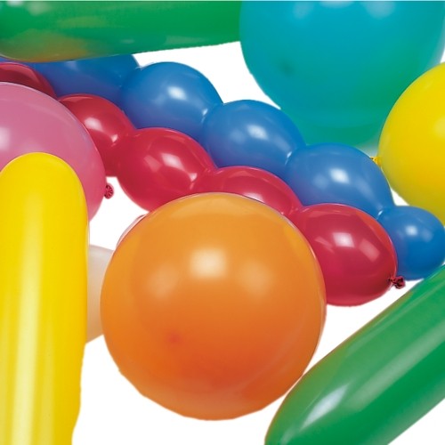 75 Luftballons farbig sortiert "verschiedene Formen", extra groß
