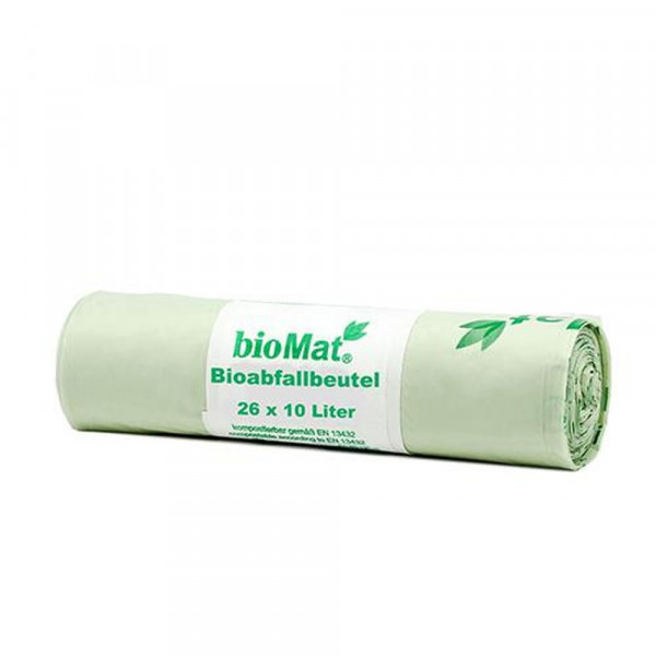26 "bioMat" Kompostbeutel auf Stärkebasis 10 l 50 cm x 42 cm mit Tragegriff