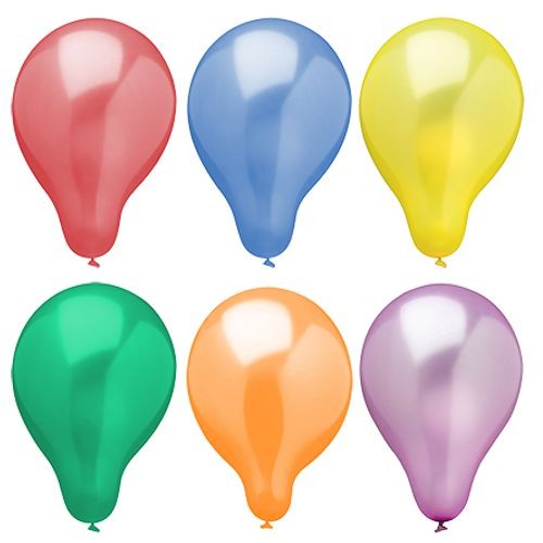 6 Luftballons Ø 25 cm farbig sortiert "Metallic"