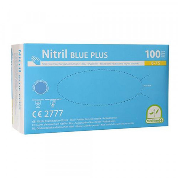 100 "Medi-Inn® PS" Handschuhe, Nitril puderfrei "Blue Plus" blau Größe S