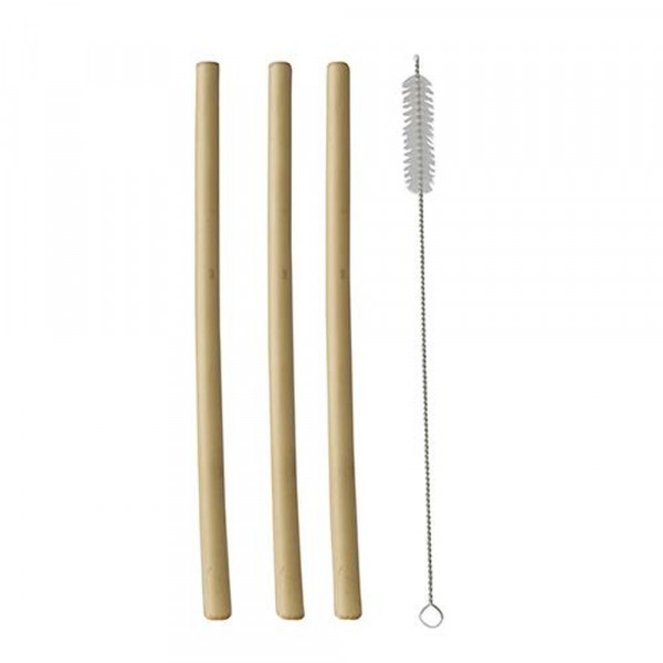 12 Trinkhalme, Bambus "pure" 23 cm inkl. Reinigungsbürste