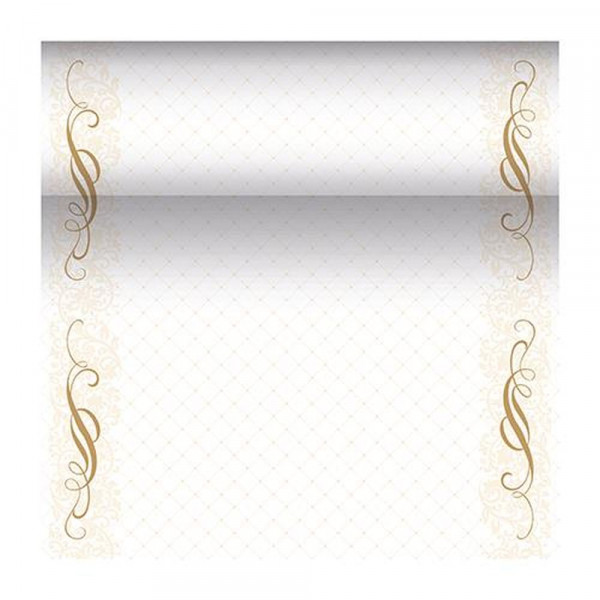 Tischläufer, stoffähnlich, PV-Tissue Mix "ROYAL Collection" 24 m x 40 cm gold "Megan"