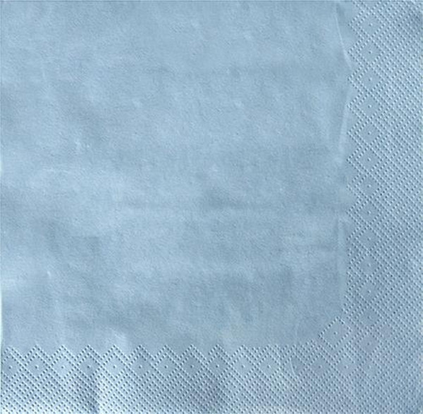 20 Servietten, 3-lagig 1/4-Falz 33 cm x 33 cm hellblau