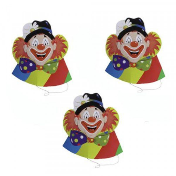 5 Hütchen "Clowngesicht"