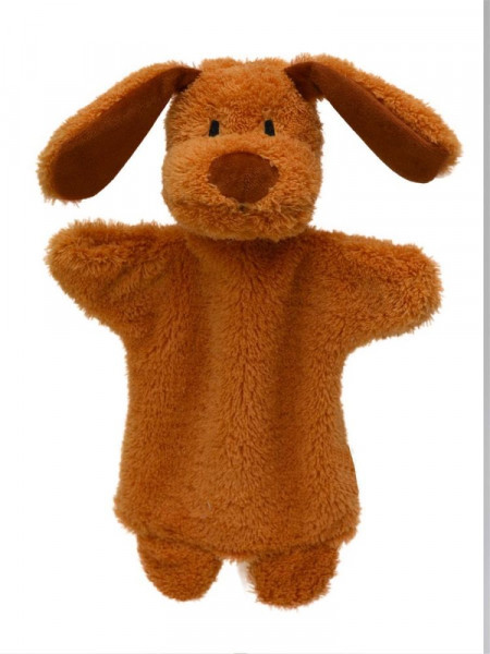 Handpuppe Kuscheltier Hund 28 cm - Made in Europe - Kleinkindspielzeug