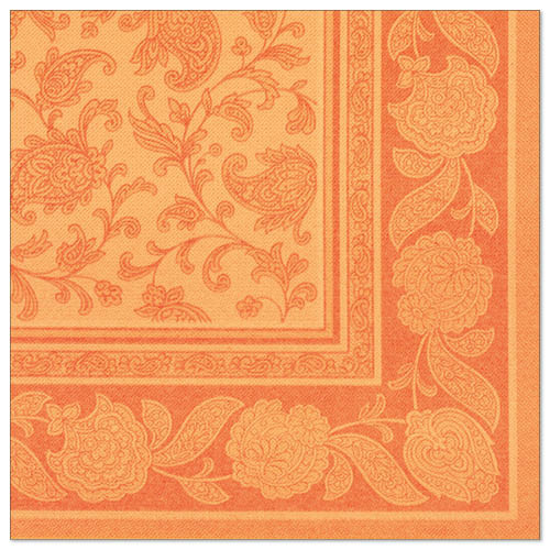 20 Servietten "ROYAL Collection" 1/4-Falz 40 cm x 40 cm orange "Ornaments"