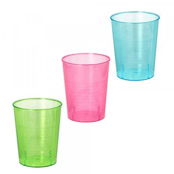 40 Gläser für Schnaps, PS 4 cl Ø 4,2 cm · 5,2 cm farbig sortiert