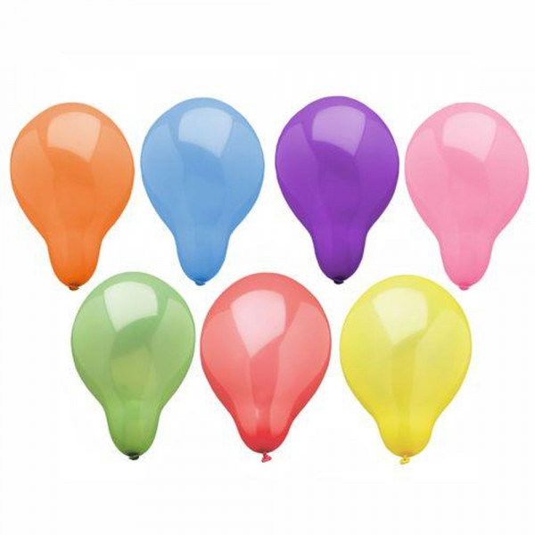 100 Luftballons rund Ø 19 cm farbig sortiert