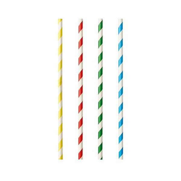 100 Shake-Halme, Papier Ø 8 mm · 21 cm farbig sortiert "Stripes"